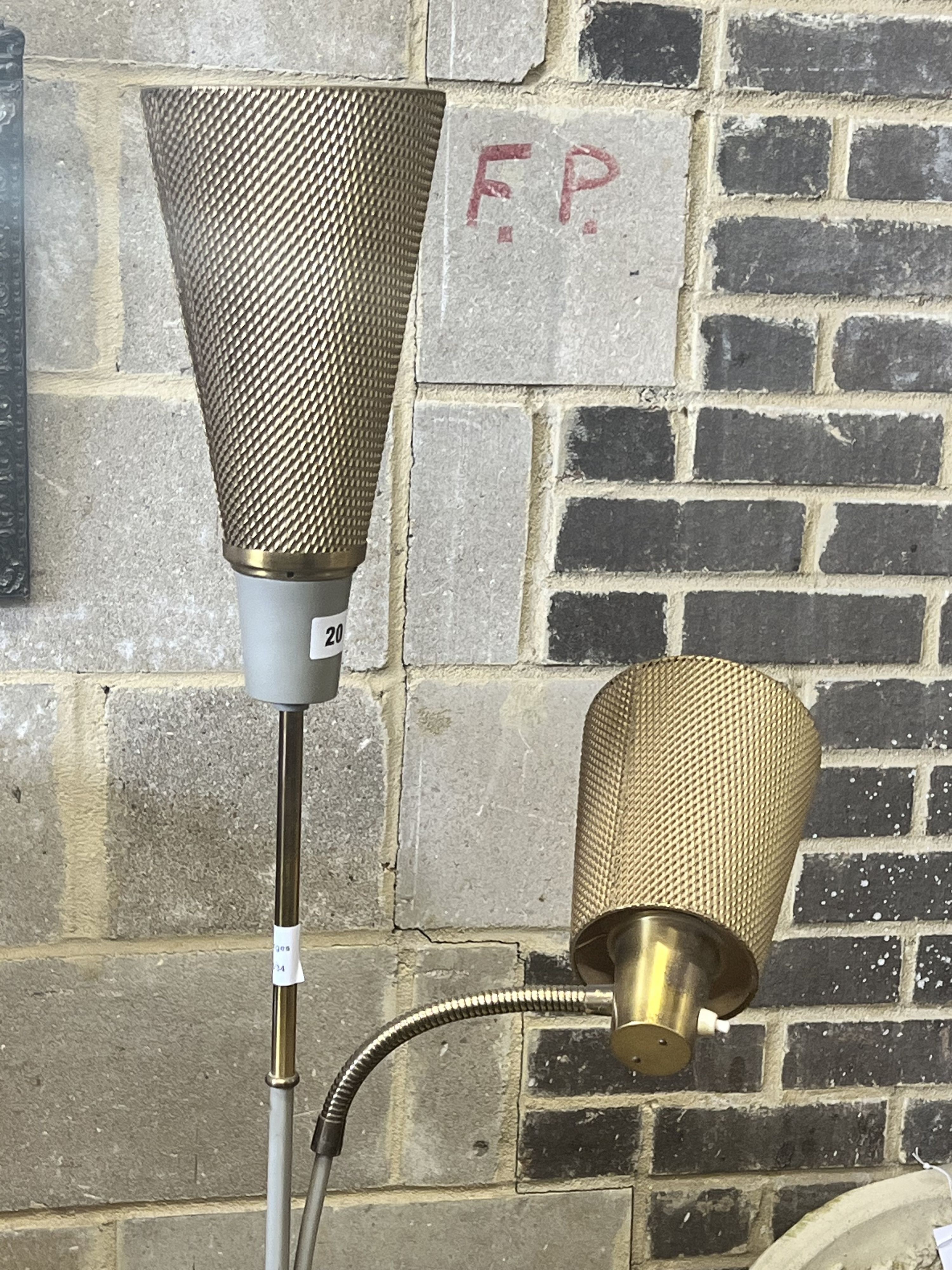 A 1950s standard lamp, height 159cm